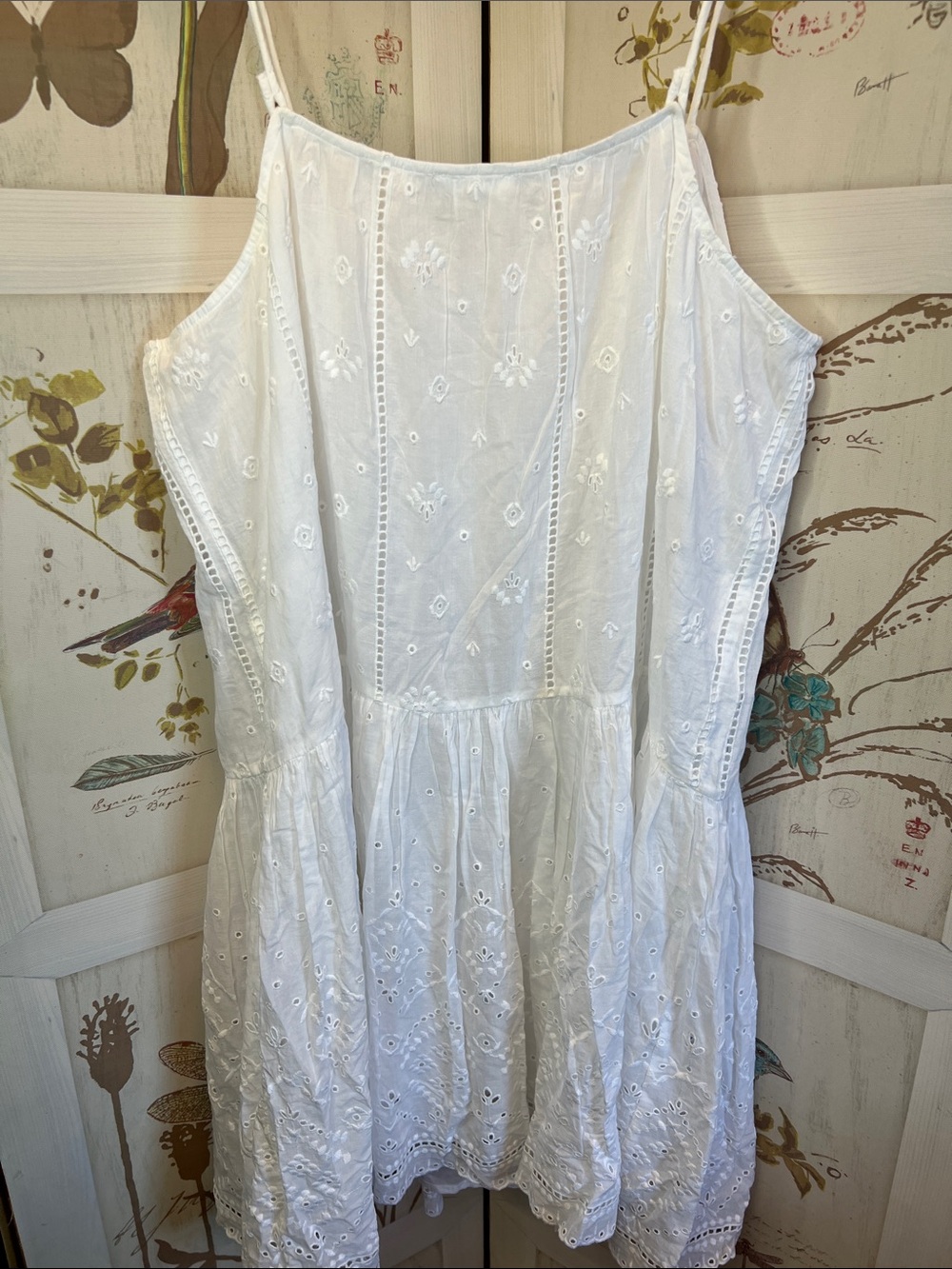 Unsubscribed White Eyelet Mini Dress 100% Cotton - Picture 6 of 12